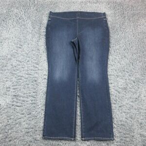 NYDJ Sculpt-Her Jeans Womens 2X Blue Pull On High Rise Straight Denim 41x31*